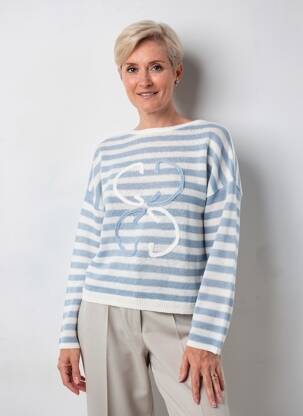 Pull stretch manches longues bleu GERRY WEBER femme