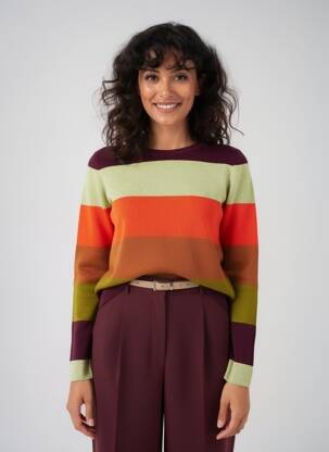 Pull coupe cintrée manches longues violet ESCORPION femme