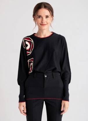 Pull stretch manches longues noir ESCORPION femme