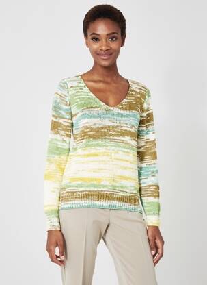 Pull tissage chiné manches longues vert ESCORPION femme
