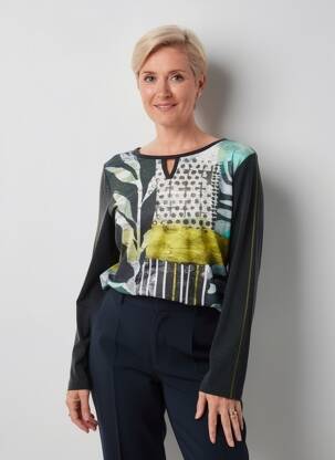T-shirt manches longues manches longues gris DOLCEZZA femme