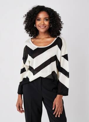 Pull stretch manches 3/4 noir ESCORPION femme