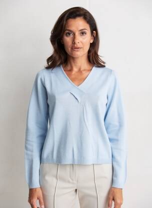 Pull coupe droite manches longues bleu ESCORPION femme