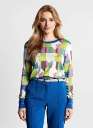 Pull resserrée sur le bas manches longues bleu ESCORPION femme