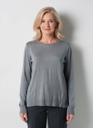 Pull coupe droite manches longues gris GERRY WEBER femme