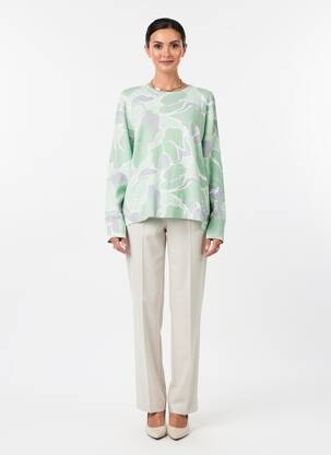 Pull coupe droite manches longues vert ESCORPION femme