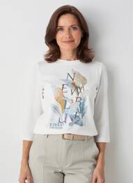 Top col rond manches longues blanc GERRY WEBER femme