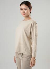 Pull col bateau manches longues beige ESCORPION femme