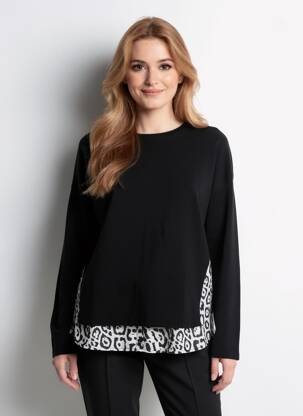 Pull col rond manches longues noir ESCORPION femme