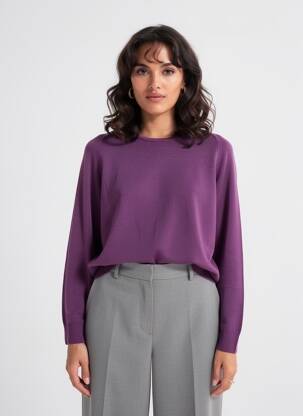 Pull coupe droite manches longues violet ESCORPION femme