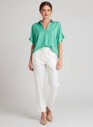 Polo coupe droite manches courtes vert ESCORPION femme