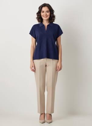 Polo manches courtes manches courtes bleu ESCORPION femme