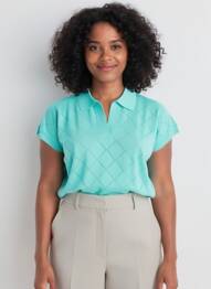 Polo manches courtes manches courtes vert ESCORPION femme