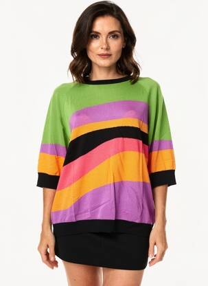 Pull stretch manches courtes vert ESCORPION femme