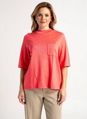 Pull coupe droite manches 3/4 rouge GERRY WEBER femme