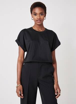 Top manches courtes manches courtes noir TAIFUN femme