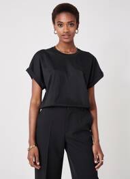 Top manches courtes manches courtes noir TAIFUN femme