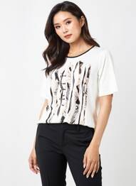 Top manches courtes manches courtes blanc FRANK WALDER femme