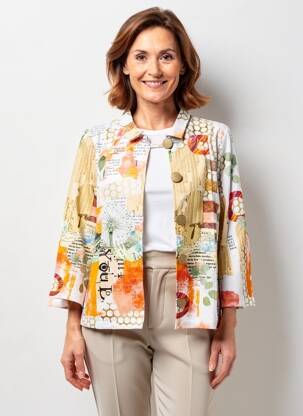 Veste casual coupe droite orange DOLCEZZA femme