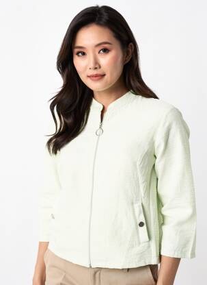 Veste casual col rond vert FRANK WALDER femme