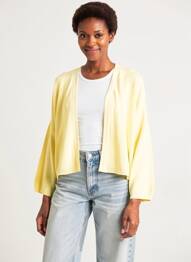 Gilet manches longues maille ajourée jaune ESCORPION femme