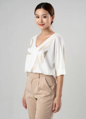 Top manches courtes manches courtes blanc ESCORPION femme