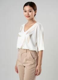 Top manches courtes manches courtes blanc ESCORPION femme