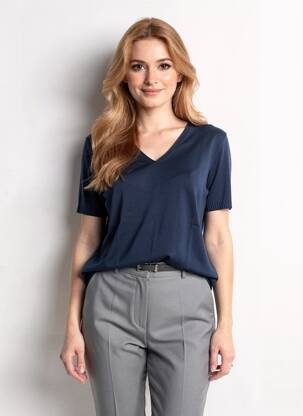 T-shirt coupe droite manches courtes bleu ESCORPION femme