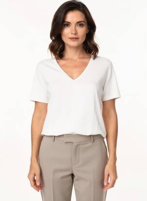T-shirt coupe droite manches courtes blanc ESCORPION femme