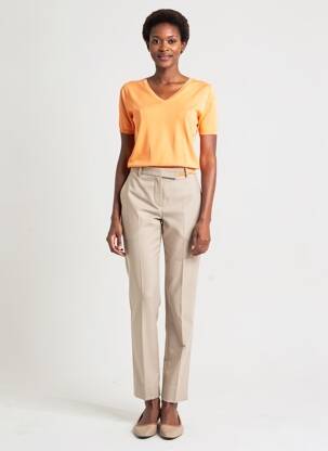 Pull coupe cintrée manches courtes orange ESCORPION femme
