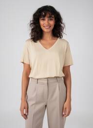 T-shirt coupe droite manches courtes beige ESCORPION femme