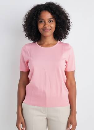 Pull stretch manches courtes rose ESCORPION femme