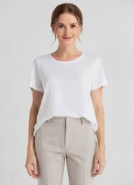 T-shirt coupe droite manches courtes blanc ESCORPION femme