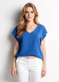 Top manches courtes manches courtes bleu ESCORPION femme