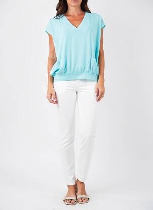 T-shirt coupe droite manches courtes bleu ESCORPION femme