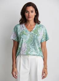 T-shirt imprimé fantaisie manches courtes vert ESCORPION femme