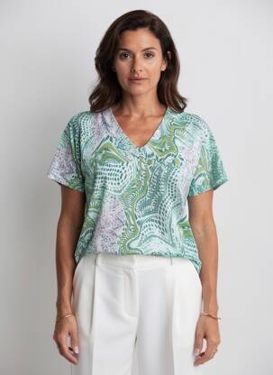 T-shirt imprimé fantaisie manches courtes vert ESCORPION femme