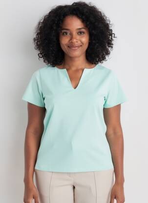 T-shirt col v manches courtes vert ESCORPION femme