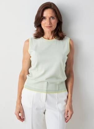 Top coupe cintrée sans manche vert GERRY WEBER femme