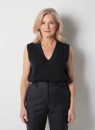 Top stretch manches courtes noir FRANK WALDER femme