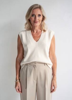 Top stretch manches courtes beige FRANK WALDER femme