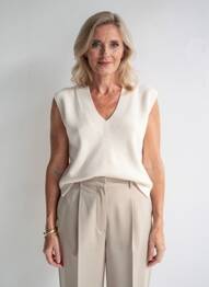 Top stretch manches courtes beige FRANK WALDER femme