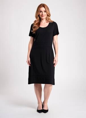 Robe mi-longue manches courtes manches courtes noir ESCORPION femme