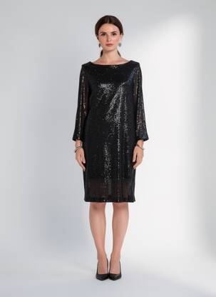 Robe courte manches 3/4 manches 3/4 noir JOSEPH RIBKOFF femme
