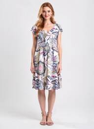 Robe courte manches courtes manches courtes beige CANAT femme