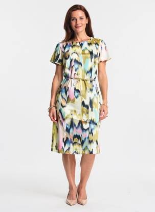Robe mi-longue imprimé fantaisie manches courtes vert GERRY WEBER femme