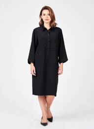 Robe mi-longue manches 3/4 manches 3/4 noir GERRY WEBER femme