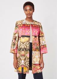 Manteau long coupe cintrée sans capuche jaune STEINBOCK femme
