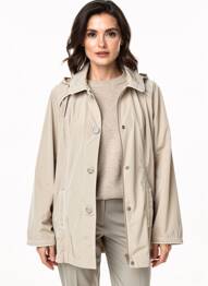 Imperméable manches longues a capuche beige STEINBOCK femme