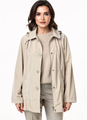 Imperméable manches longues a capuche beige STEINBOCK femme